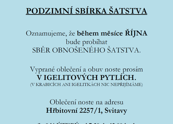 Podzimní sbírka šatstva